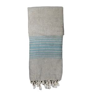 Turkish Striped Hand Towel khaki and blue